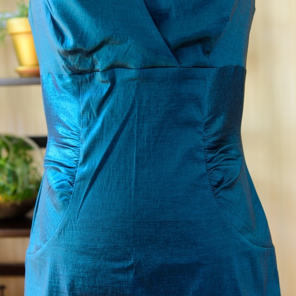 EUC Blue Metallic Bodycon Dress - Picture 6 of 8